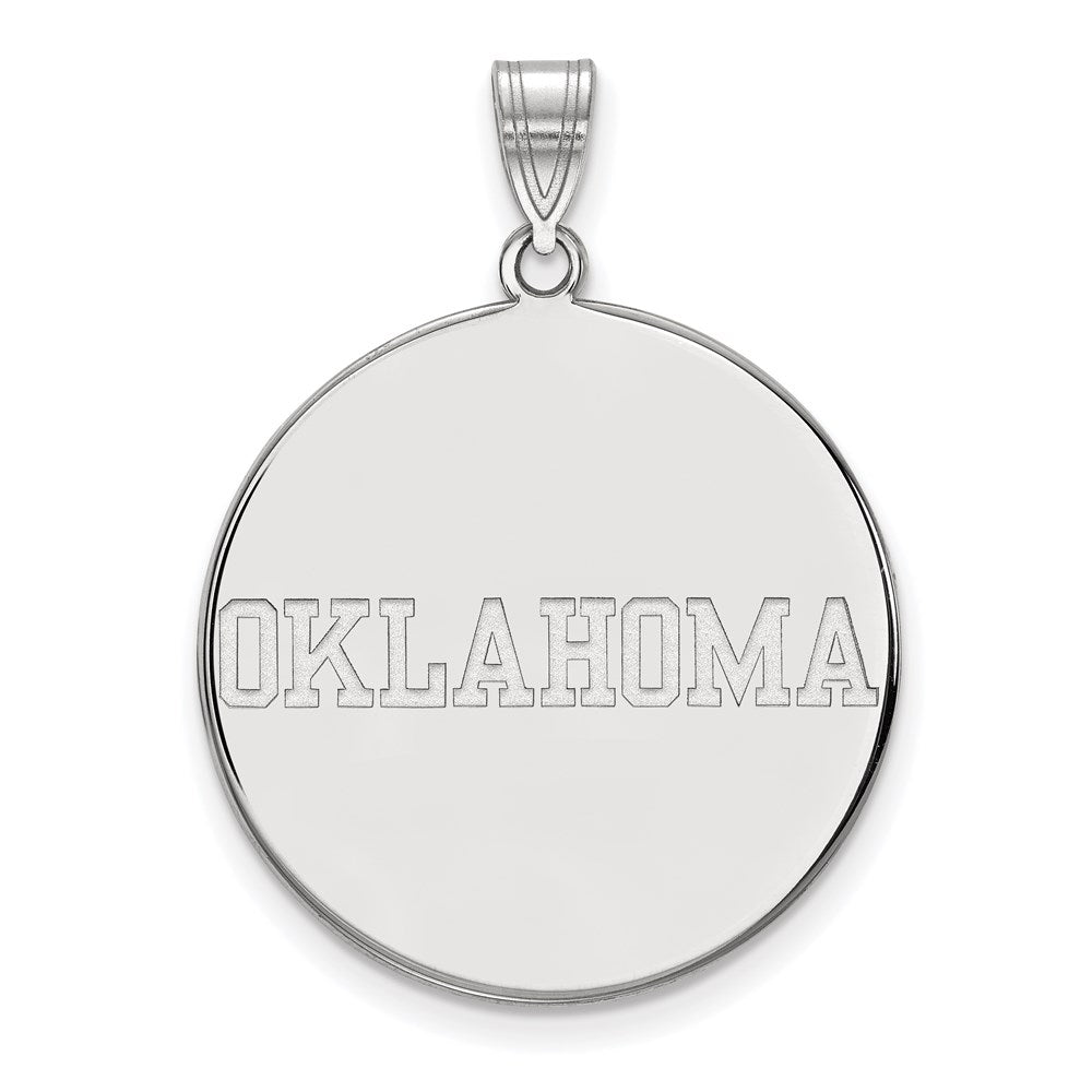 10K White Gold Logoart University Of Oklahoma Extra Large Disc Pendant