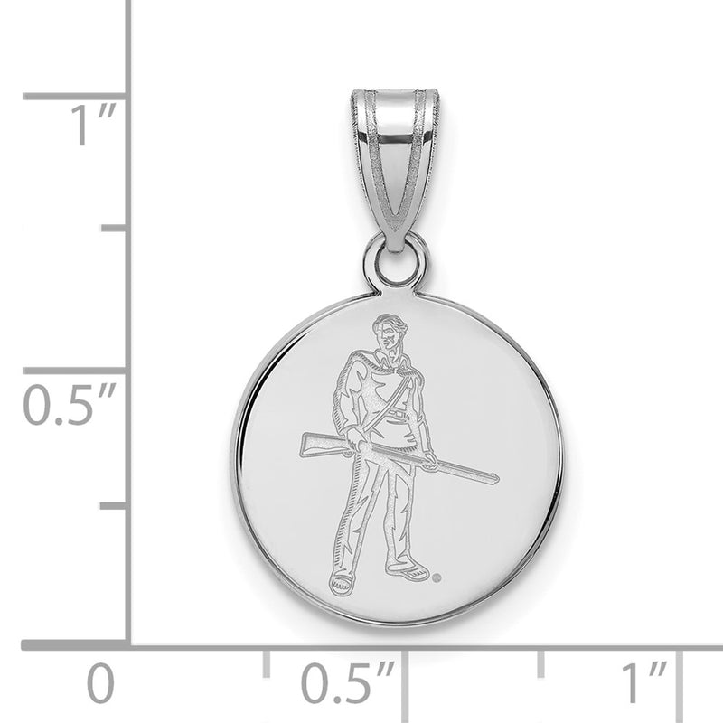 Sterling Silver Rhodium Plated Logoart West Virginia University Mountaineer Medium Disc Pendant