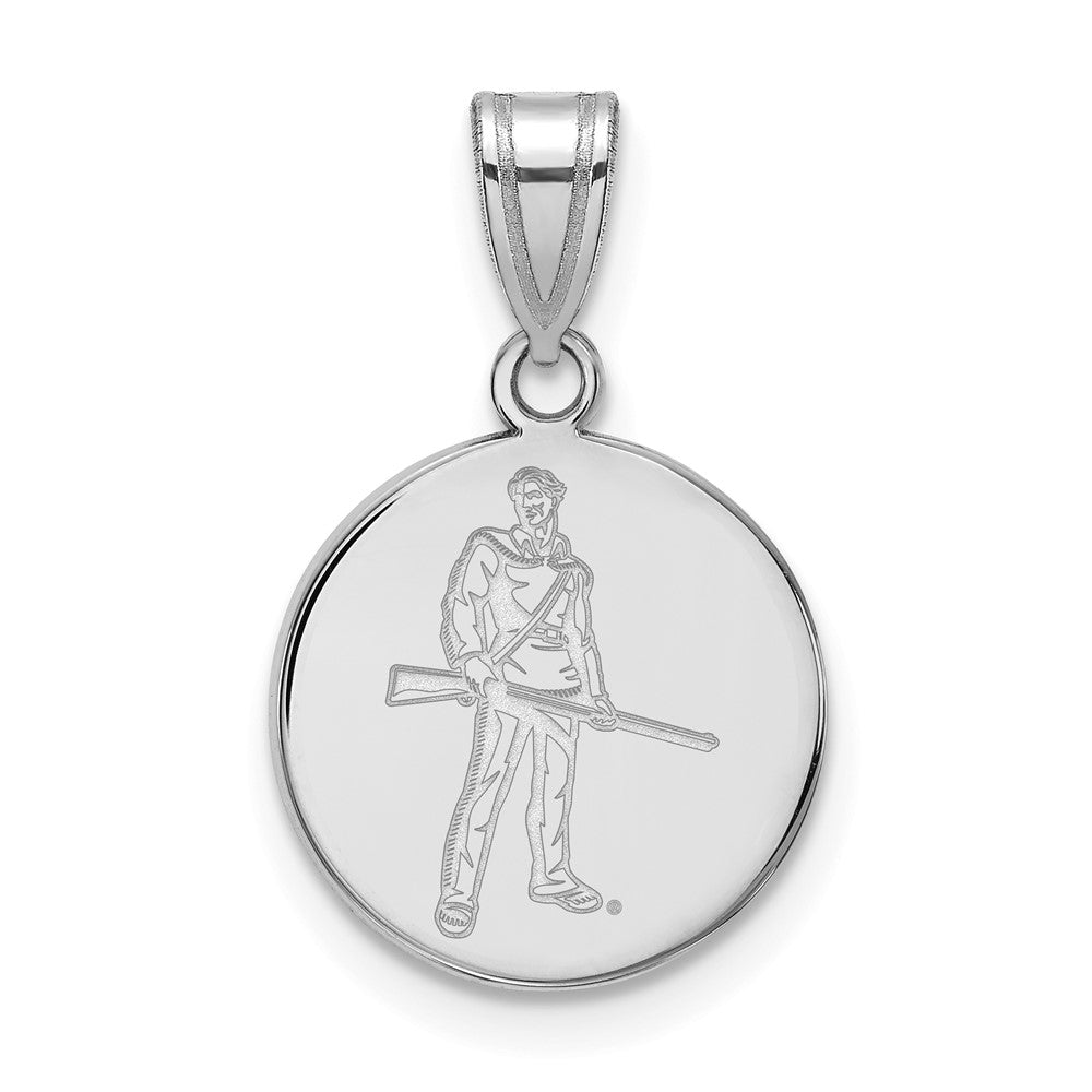 14K White Gold Logoart West Virginia University Mountaineer Medium Disc Pendant