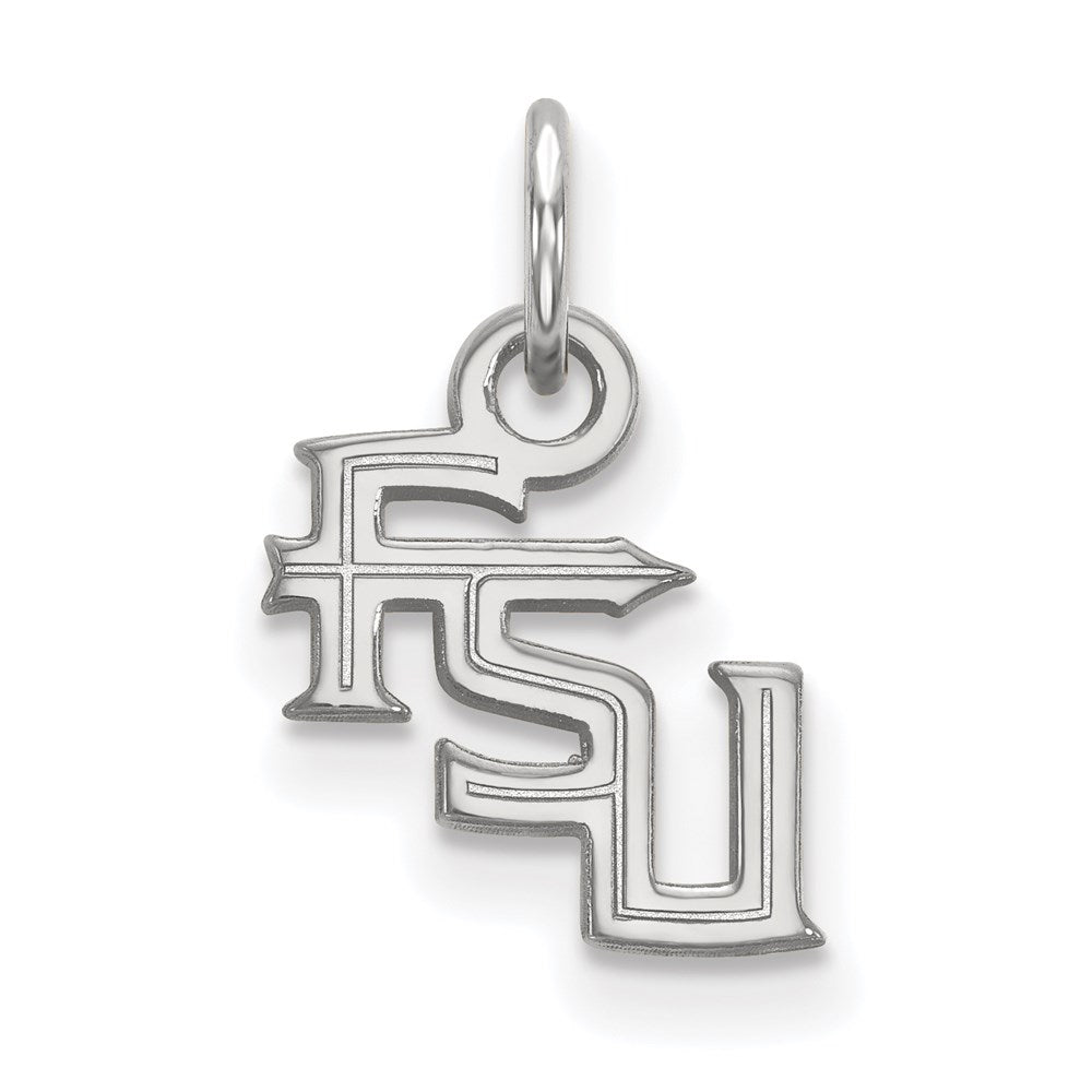 10K White Gold Logoart Florida State University F S U Extra Small Pendant