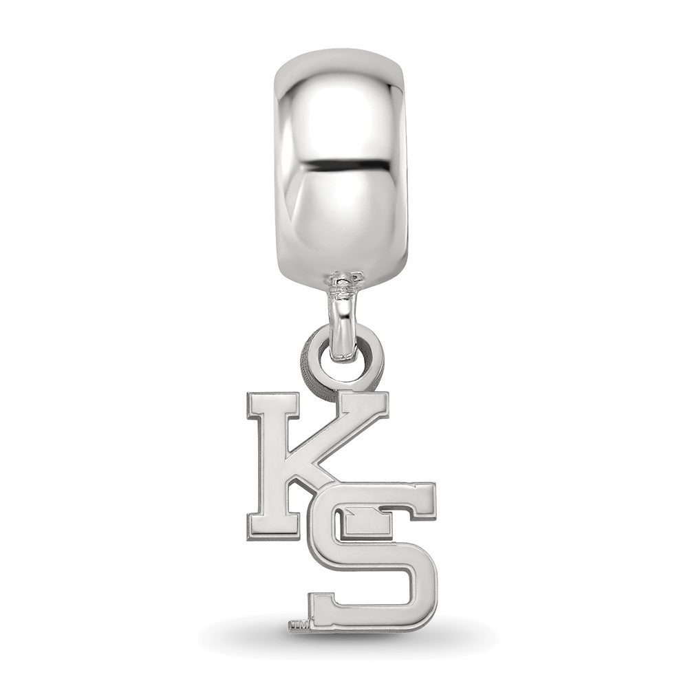 Sterling Silver Rhod-Pltd Logoart Kansas State University Xs Dangle Bead