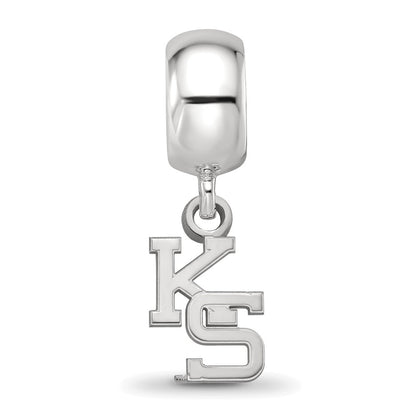 Sterling Silver Rhod-Pltd Logoart Kansas State University Xs Dangle Bead