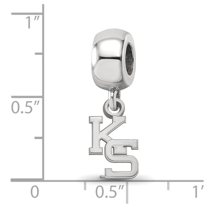 Sterling Silver Rhod-Pltd Logoart Kansas State University Xs Dangle Bead