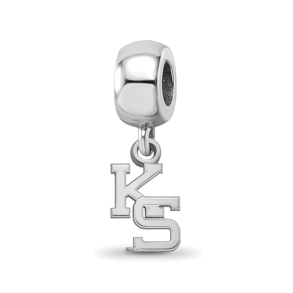 Sterling Silver Rhod-Pltd Logoart Kansas State University Xs Dangle Bead