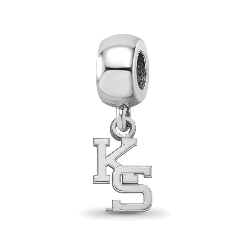 Sterling Silver Rhod-Pltd Logoart Kansas State University Xs Dangle Bead