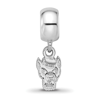 Sterling Silver Rhod-Pltd Logoart North Carolina State U. Xs Dangle Bead