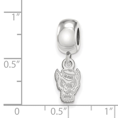 Sterling Silver Rhod-Pltd Logoart North Carolina State U. Xs Dangle Bead