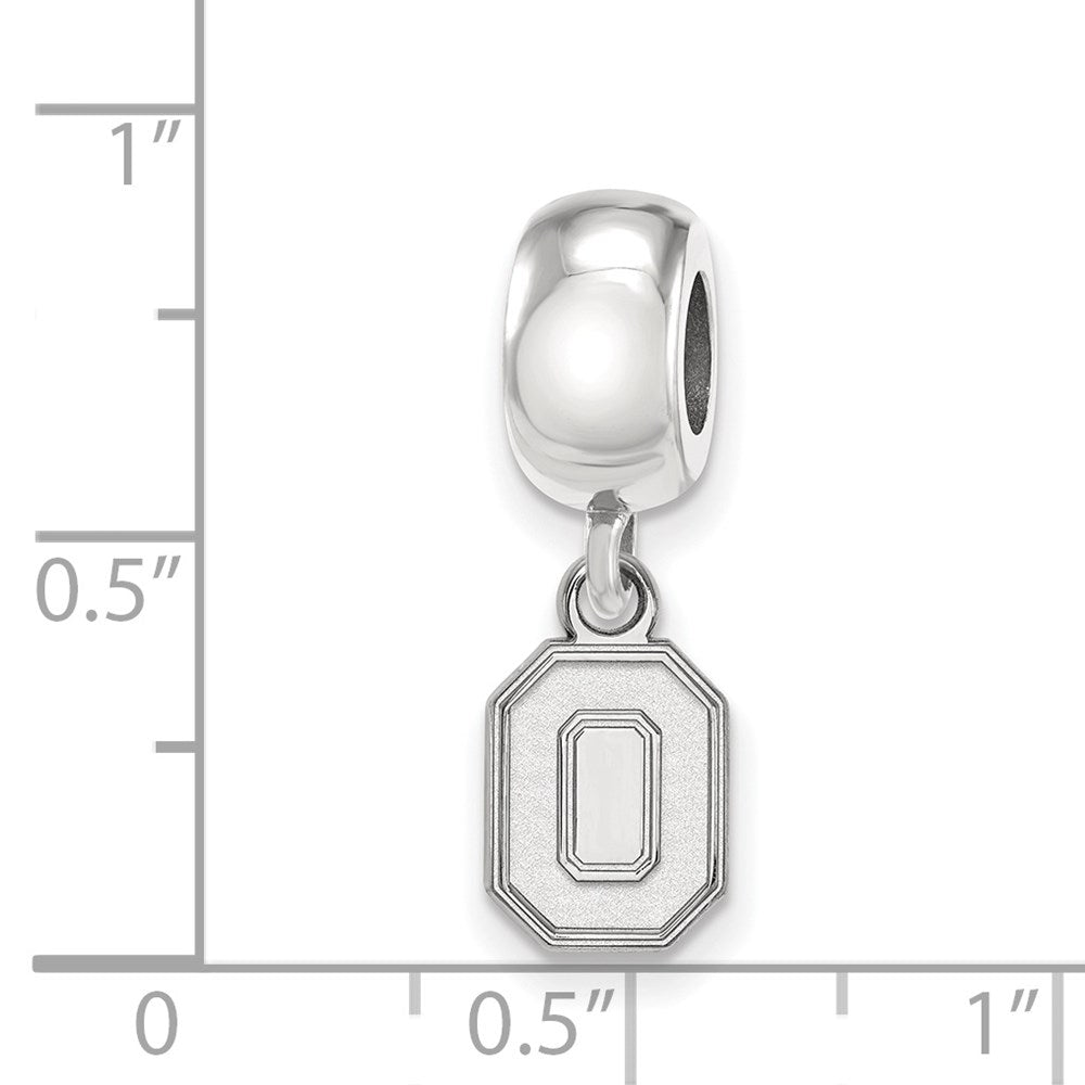 Sterling Silver Rhod-Pltd Logoart Ohio State University Xs Dangle Bead