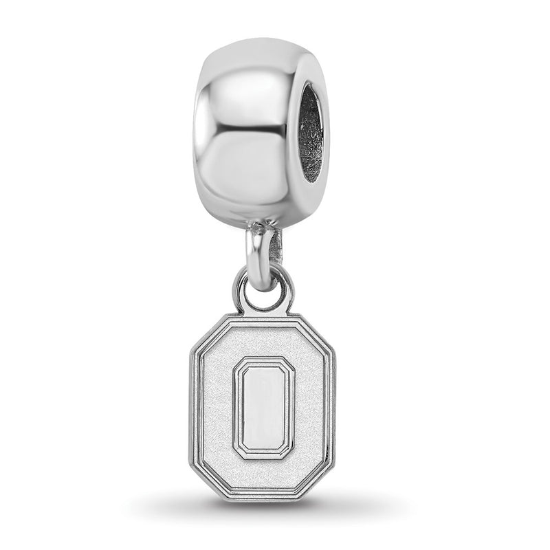 Sterling Silver Rhod-Pltd Logoart Ohio State University Xs Dangle Bead