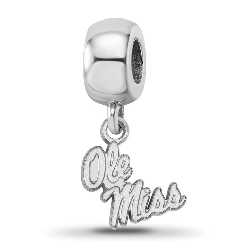 Sterling Silver Rhod-Pltd Logoart U. of Mississippi Xs Dangle Bead