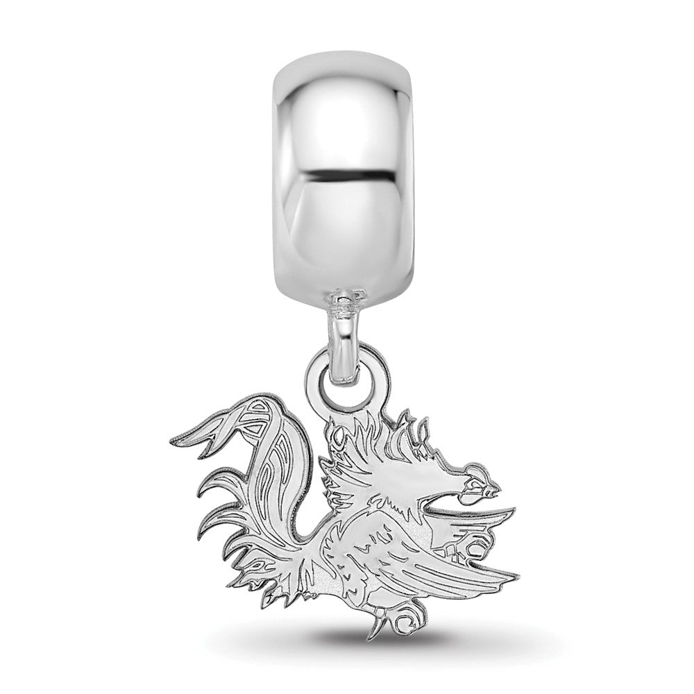 Sterling Silver Rhod-Pltd Logoart U. of South Carolina Xs Dangle Bead