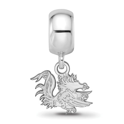 Sterling Silver Rhod-Pltd Logoart U. of South Carolina Xs Dangle Bead