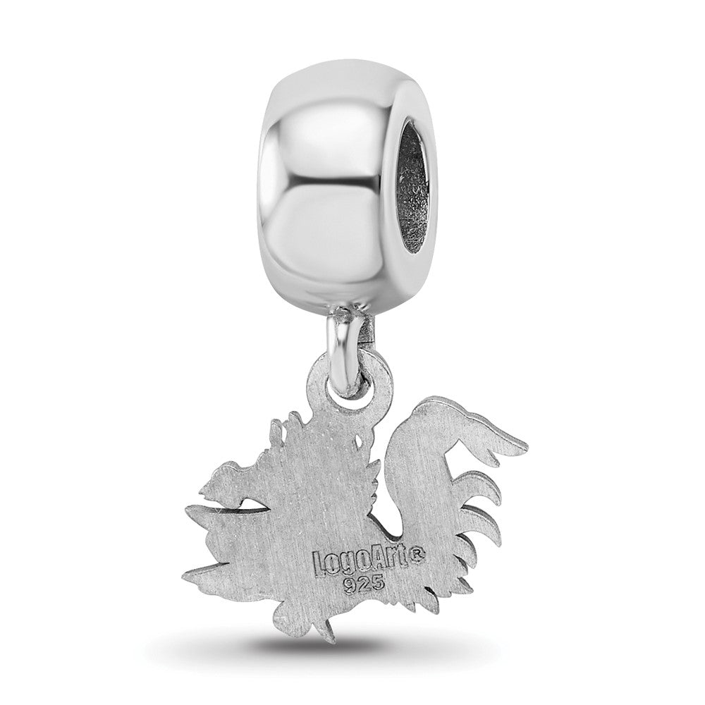 Sterling Silver Rhod-Pltd Logoart U. of South Carolina Xs Dangle Bead