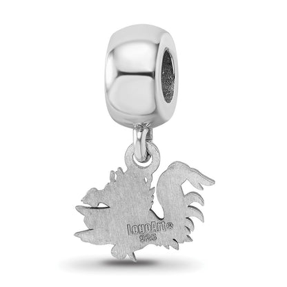Sterling Silver Rhod-Pltd Logoart U. of South Carolina Xs Dangle Bead