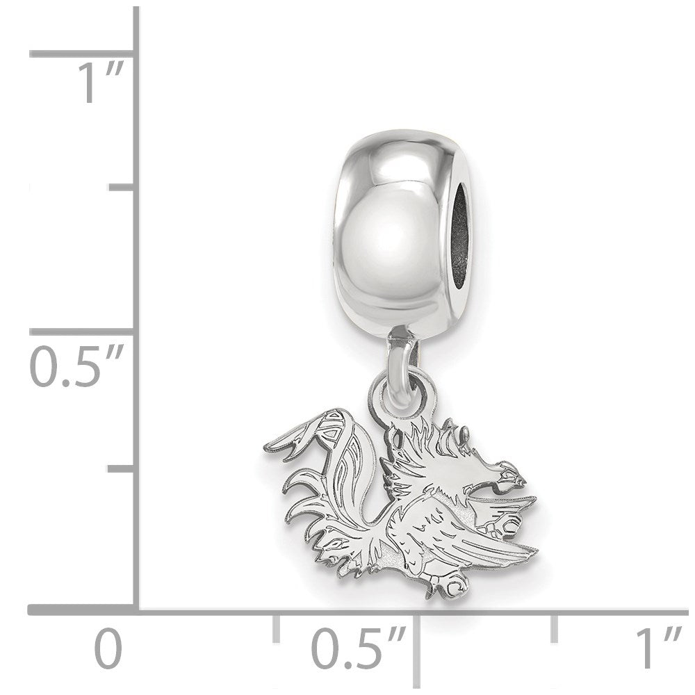 Sterling Silver Rhod-Pltd Logoart U. of South Carolina Xs Dangle Bead