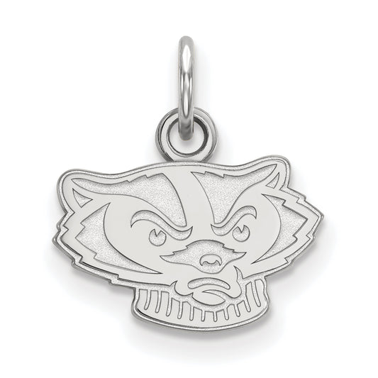 10K White Gold Logoart University Of Wisconsin Badger Extra Small Pendant