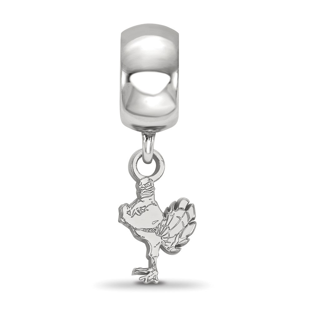 Sterling Silver Rhod-Pltd Logoart Virginia Tech Xs Dangle Bead