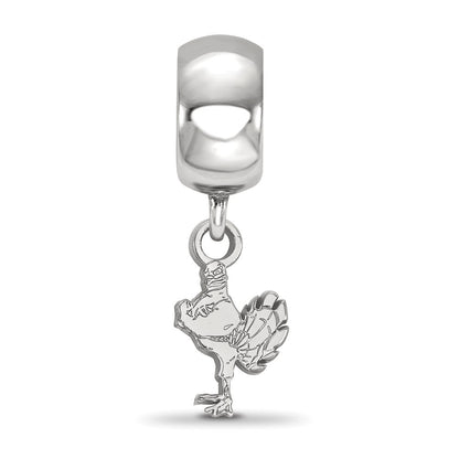 Sterling Silver Rhod-Pltd Logoart Virginia Tech Xs Dangle Bead
