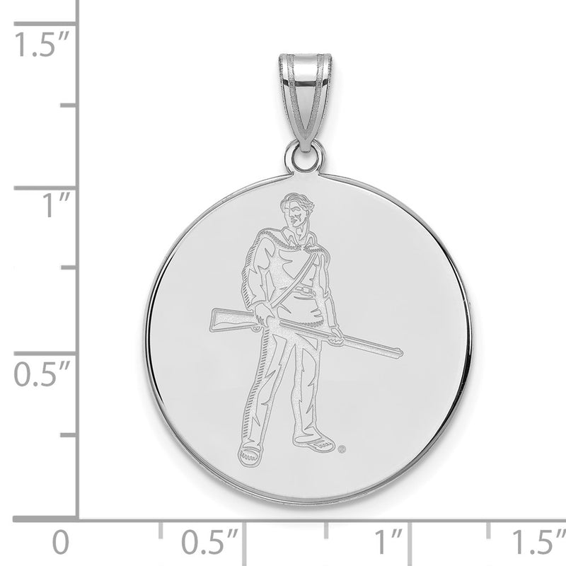 Sterling Silver Rhodium Plated Logoart West Virginia University Mountaineer Extra Large Disc Pendant