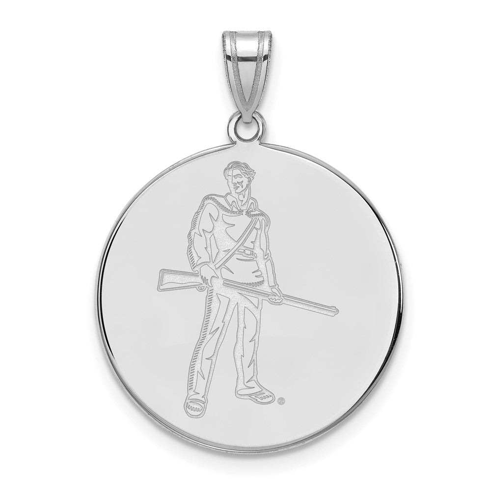 14K White Gold Logoart West Virginia University Mountaineer Extra Large Disc Pendant