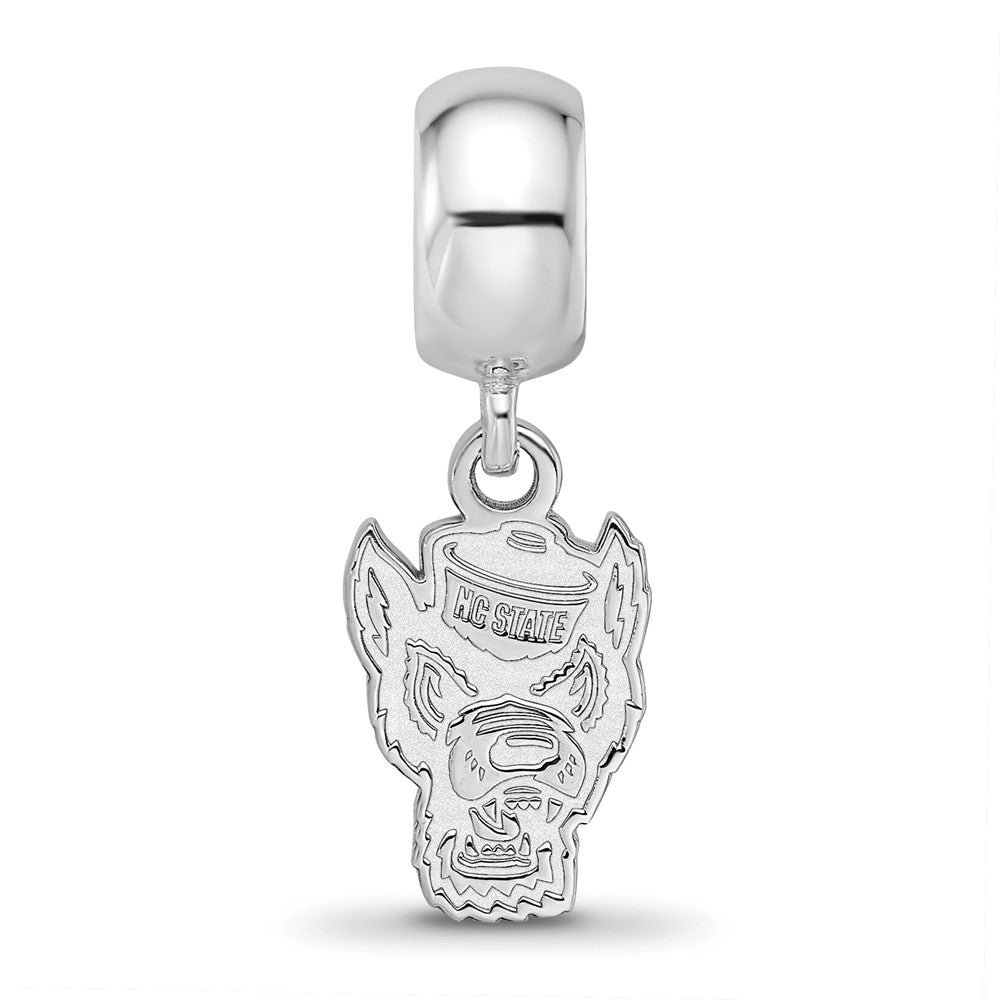 Sterling Silver Rhod-Pltd Logoart North Carolina State U. Sm Dangle Bead