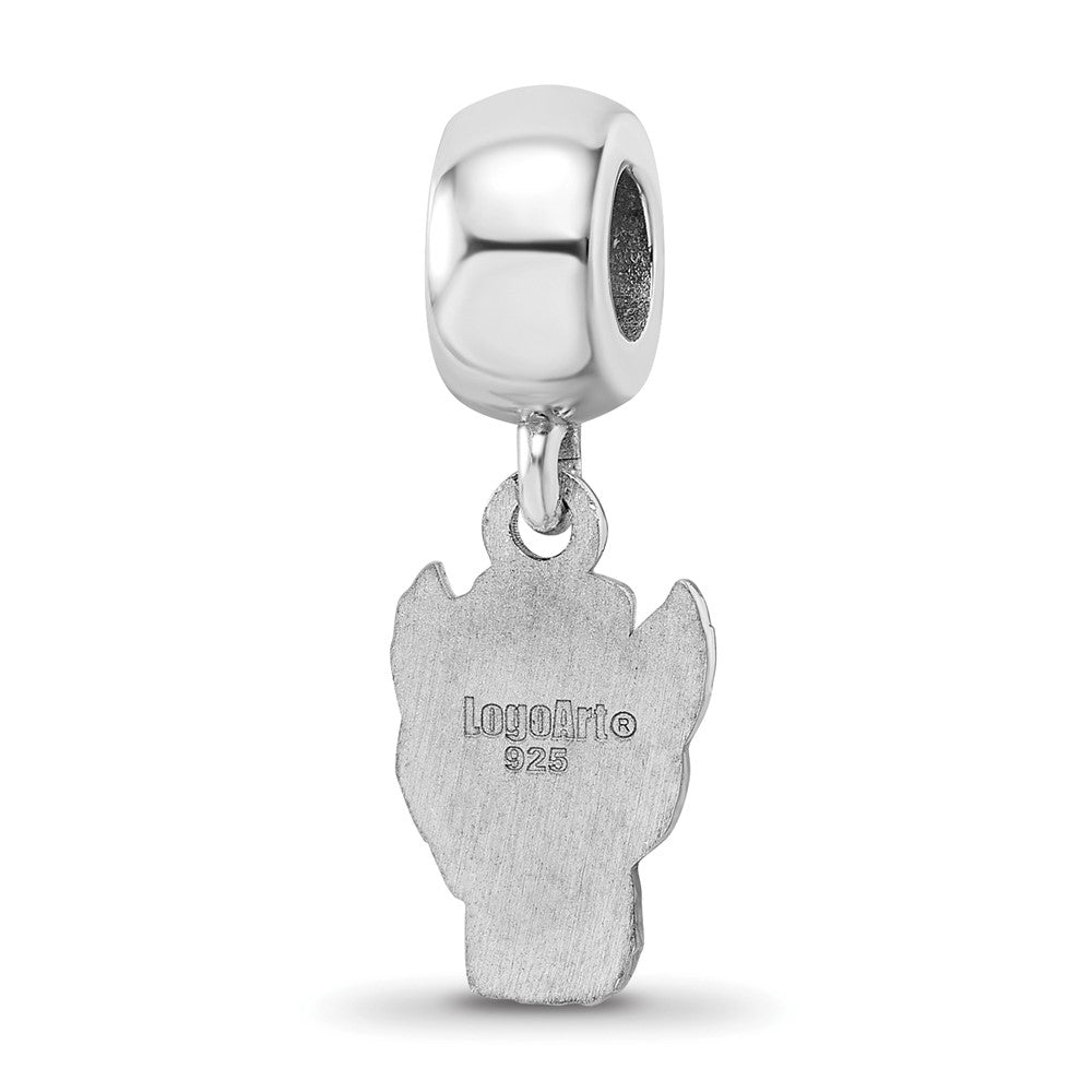Sterling Silver Rhod-Pltd Logoart North Carolina State U. Sm Dangle Bead