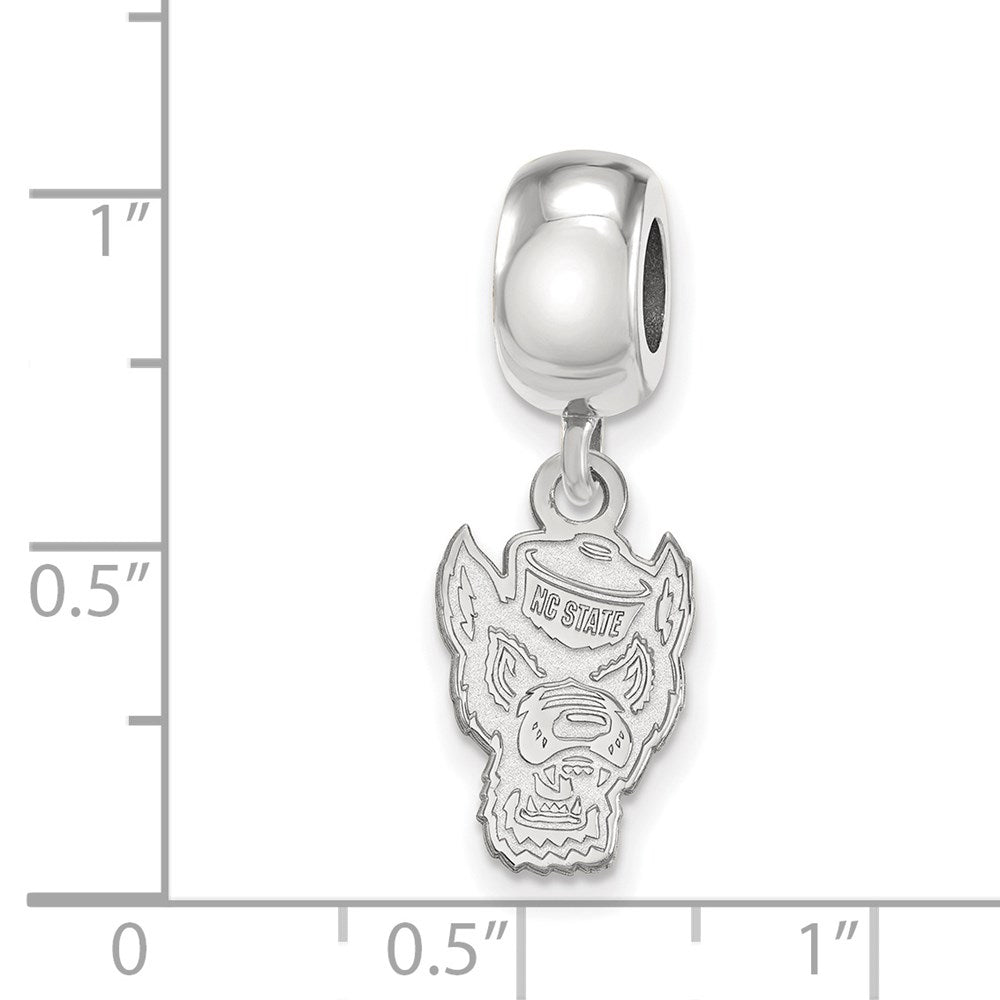 Sterling Silver Rhod-Pltd Logoart North Carolina State U. Sm Dangle Bead