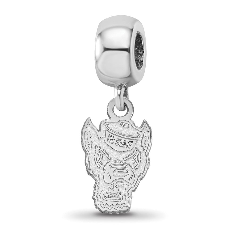 Sterling Silver Rhod-Pltd Logoart North Carolina State U. Sm Dangle Bead