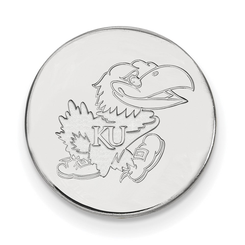 Sterling Silver Rhod-Pltd Logoart University of Kansas Lapel Pin