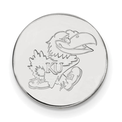 Sterling Silver Rhod-Pltd Logoart University of Kansas Lapel Pin