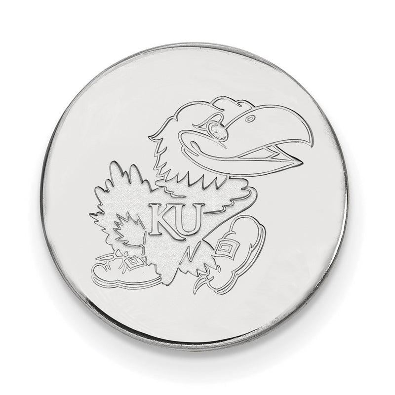 Sterling Silver Rhod-Pltd Logoart University of Kansas Lapel Pin