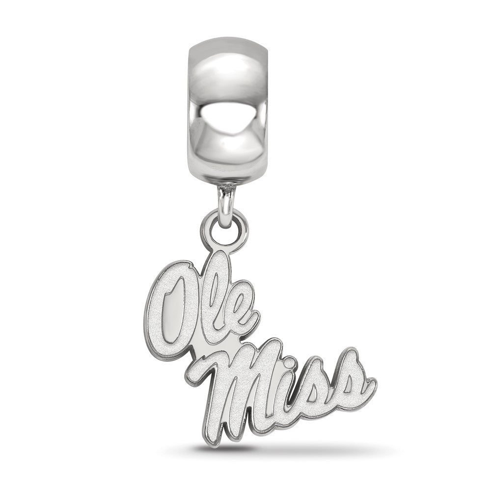 Sterling Silver Rhod-Pltd Logoart U. of Mississippi Sm Dangle Bead