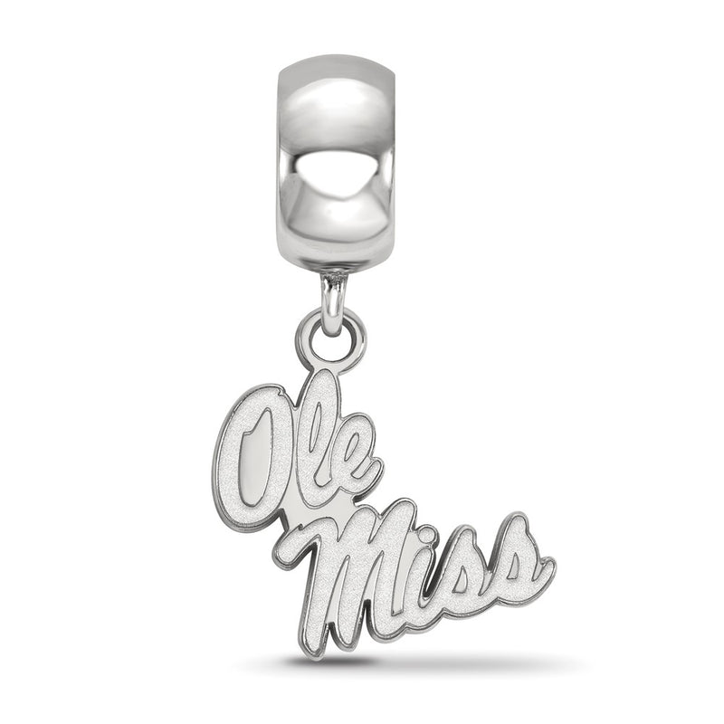 Sterling Silver Rhod-Pltd Logoart U. of Mississippi Sm Dangle Bead