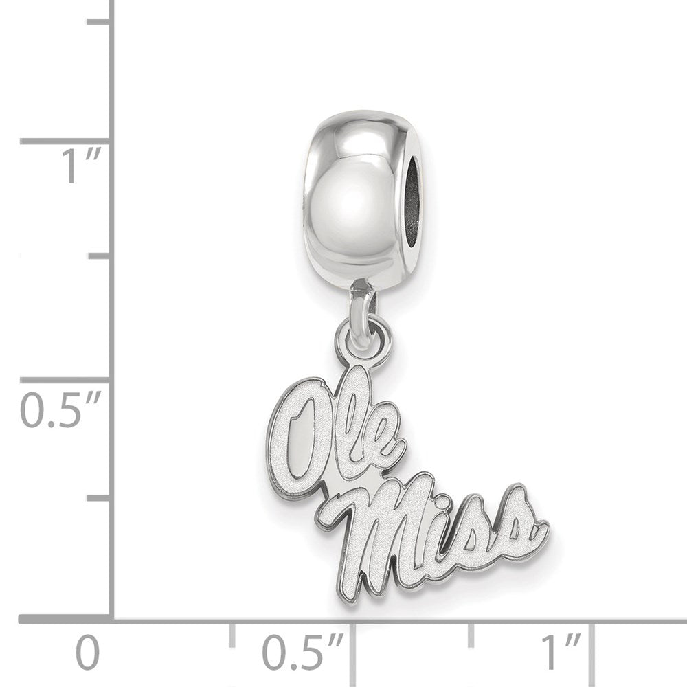 Sterling Silver Rhod-Pltd Logoart U. of Mississippi Sm Dangle Bead