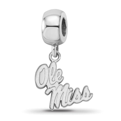 Sterling Silver Rhod-Pltd Logoart U. of Mississippi Sm Dangle Bead