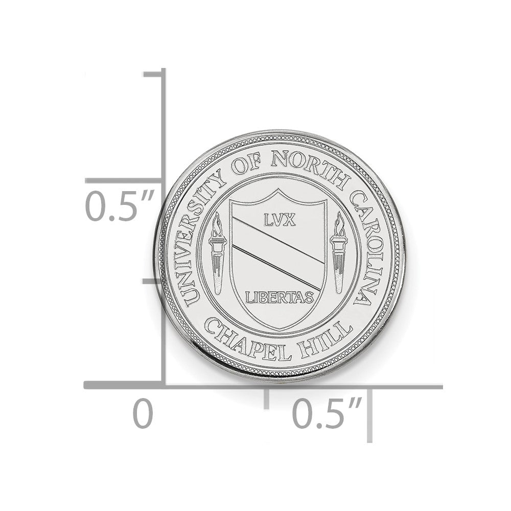 Sterling Silver Rhod-Pltd Logoart Univ. of North Carolina Crest Lapel Pin