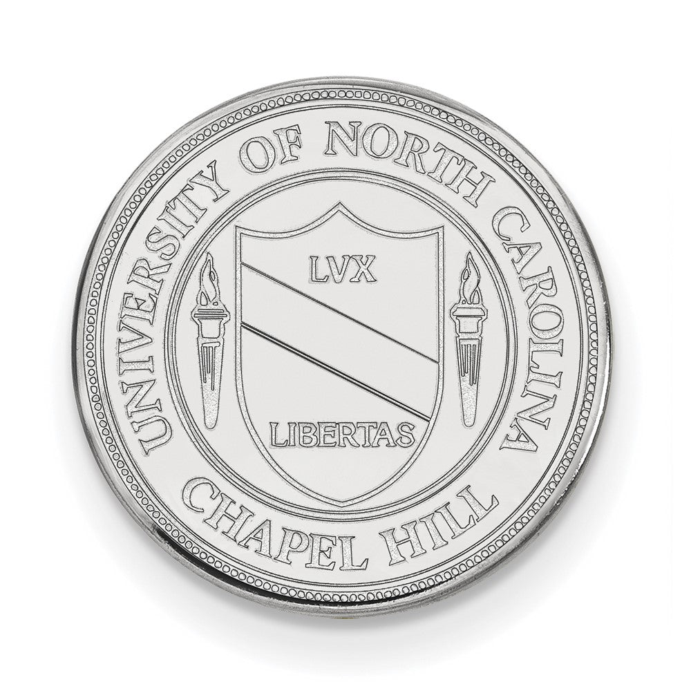 Sterling Silver Rhod-Pltd Logoart Univ. of North Carolina Crest Lapel Pin