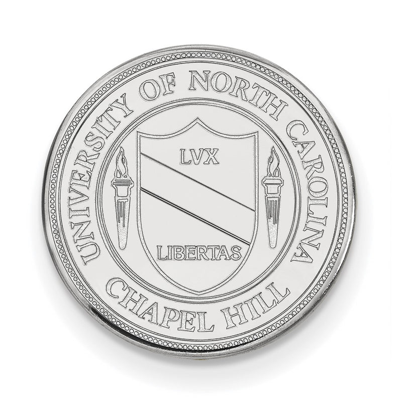 Sterling Silver Rhod-Pltd Logoart Univ. of North Carolina Crest Lapel Pin