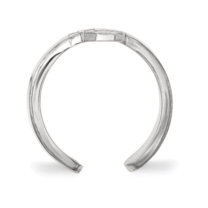 Sterling Silver Rhodium Plated Logoart University Of Oklahoma O U Toe Ring