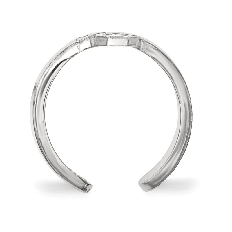 Sterling Silver Rhodium Plated Logoart University Of Oklahoma O U Toe Ring