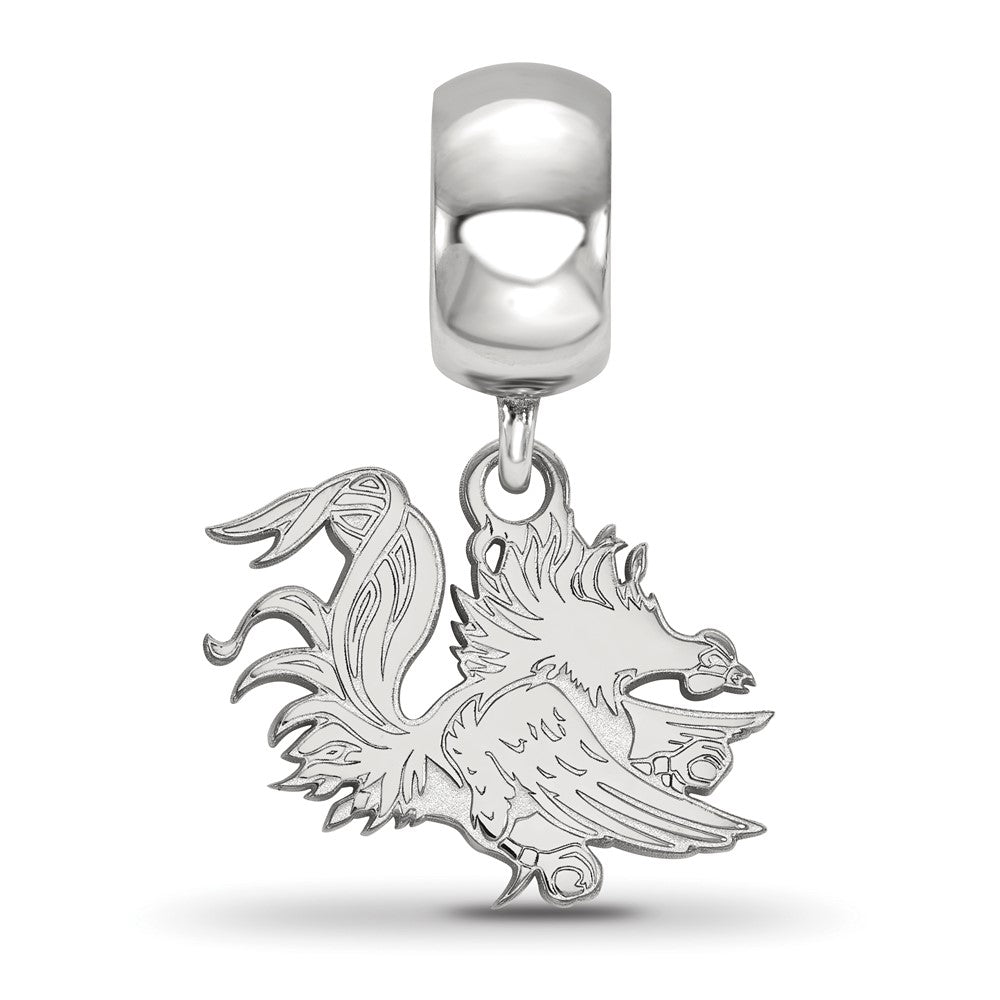 Sterling Silver Rhod-Pltd Logoart U. of South Carolina Sm Dangle Bead