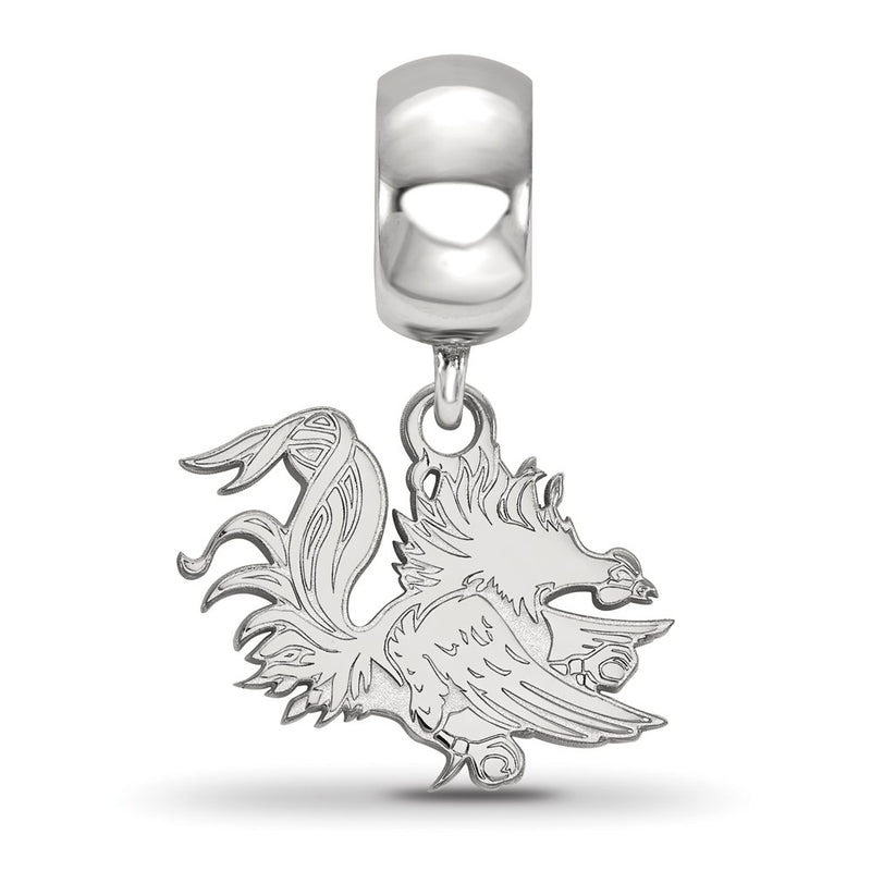 Sterling Silver Rhod-Pltd Logoart U. of South Carolina Sm Dangle Bead