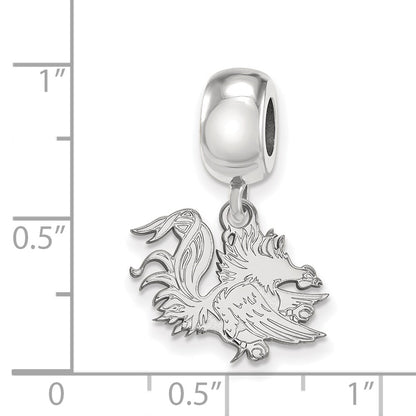 Sterling Silver Rhod-Pltd Logoart U. of South Carolina Sm Dangle Bead