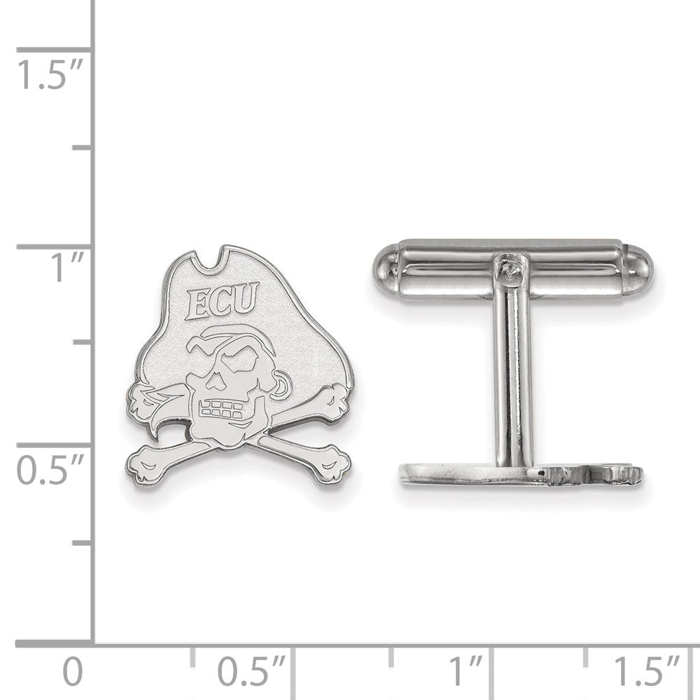 Sterling Silver Rhod-Pltd Logoart East Carolina University Cuff Links