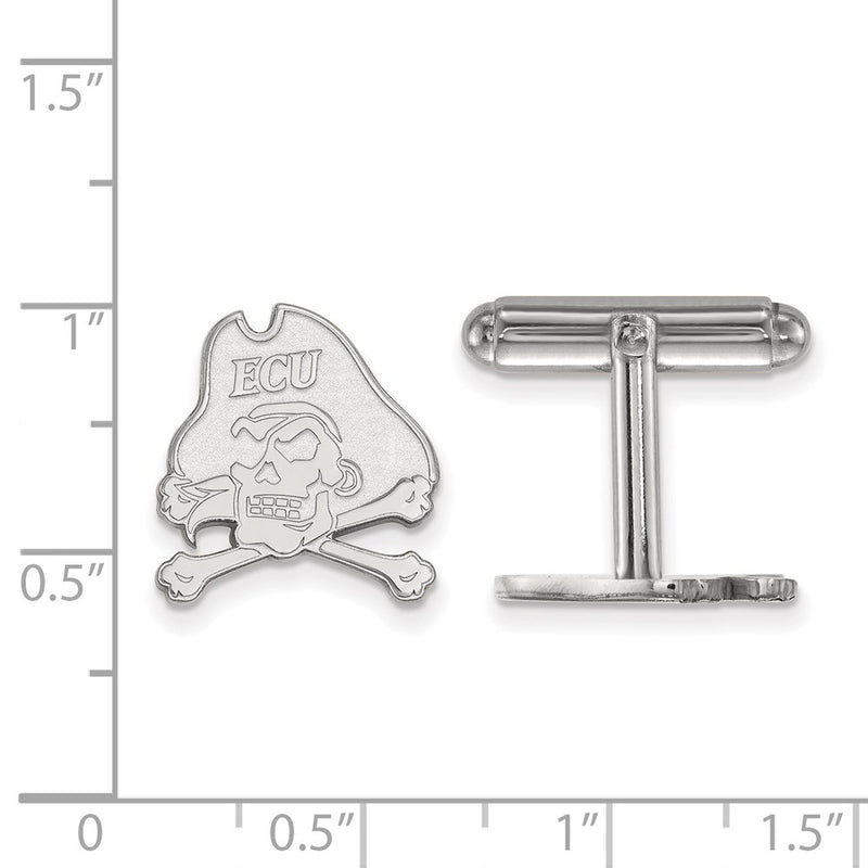 Sterling Silver Rhod-Pltd Logoart East Carolina University Cuff Links