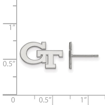 14K White Gold Logoart Georgia Institute Of Technology G T Extra Small Post Earrings