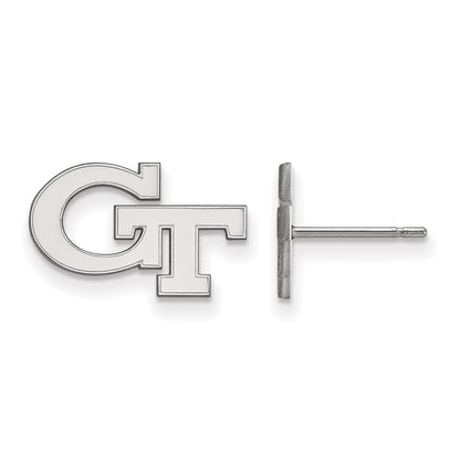 10K White Gold Logoart Georgia Institute Of Technology G T Extra Small Post Earrings