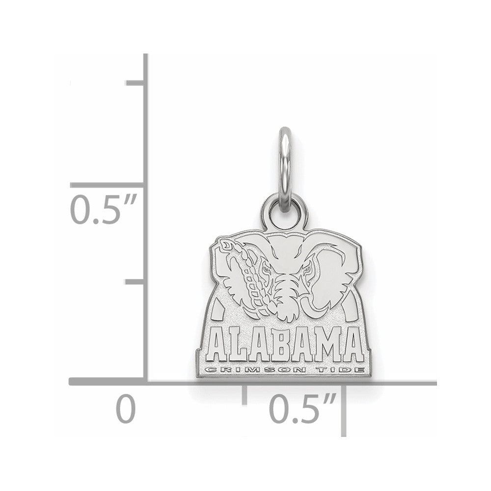14K White Gold Logoart University Of Alabama Elephant Extra Small Pendant