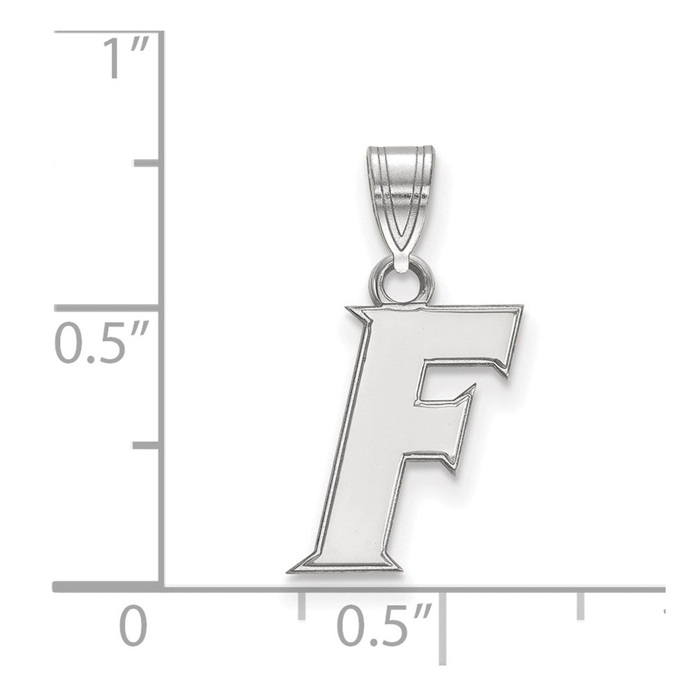 Sterling Silver Rhodium Plated Logoart University Of Florida Letter F Small Pendant