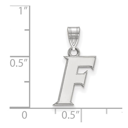 Sterling Silver Rhodium Plated Logoart University Of Florida Letter F Small Pendant
